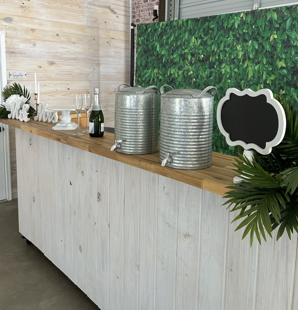 2 movable beverage bars & 4 high top cocktail tables