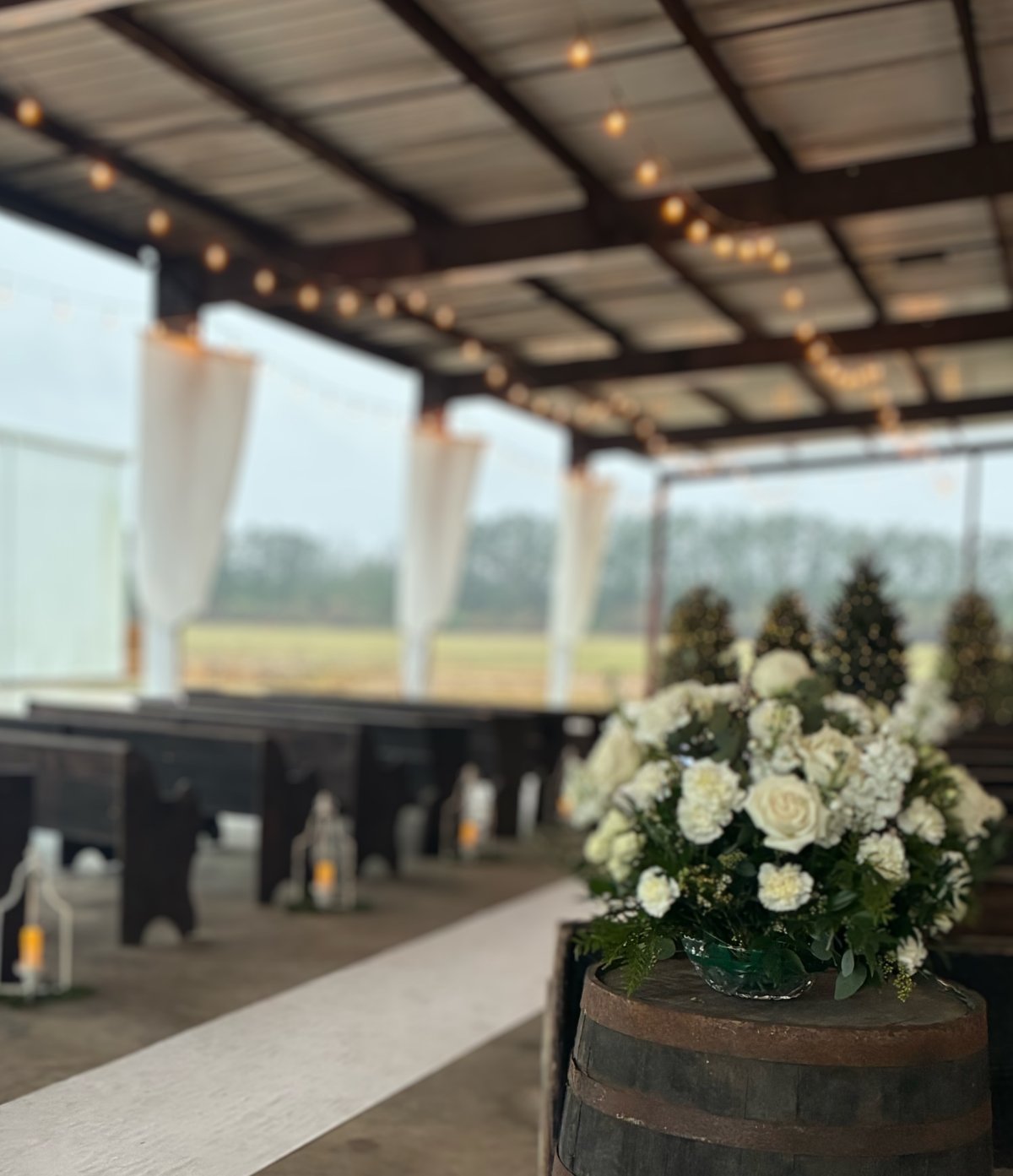 2 movable 10-foot white benches 